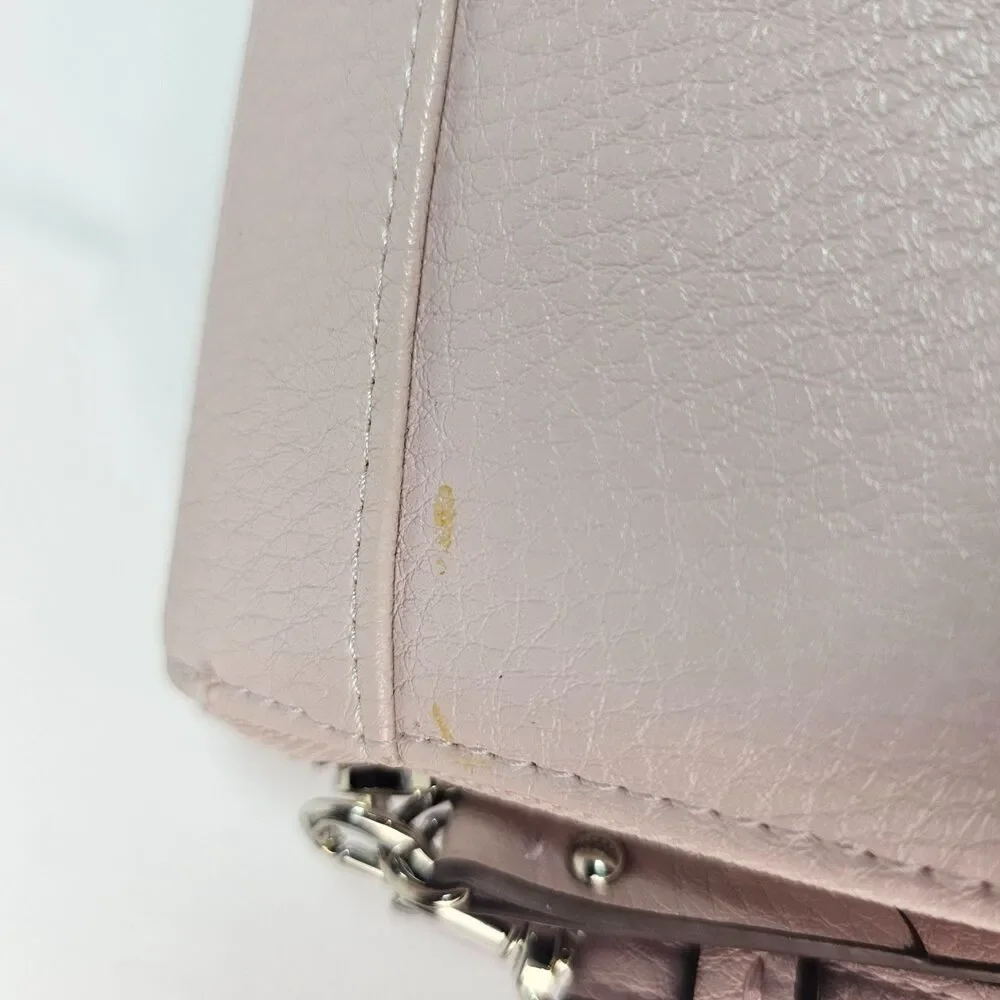 Anne Klein Blush Pink Zip Around Wristlet Wallet Clutch Organizer Faux Leather